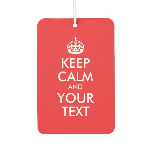 Red and White Keep Calm Parody Air Freshener (Front)