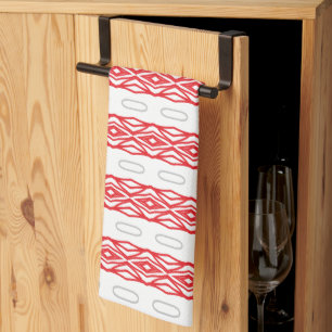 Red And White Kitchen Towel