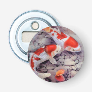 Red and White Koi Fish Pond Bottle Opener