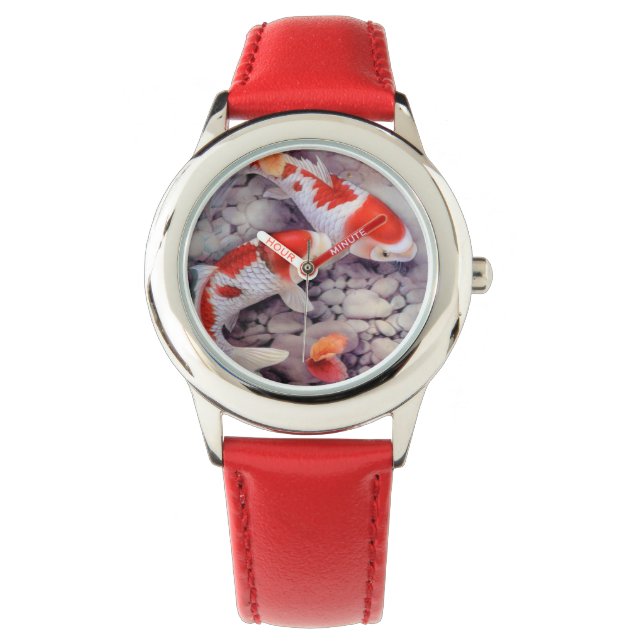 Red and White Koi Fish Pond Watch (Front)