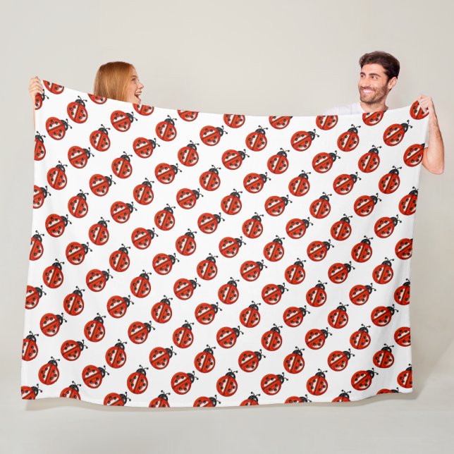 Red And White Ladybugs Throw Blanket (In Situ)