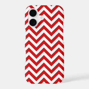 Red and White Large Chevron ZigZag Pattern