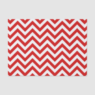 Red and White Large Chevron ZigZag Pattern Tissue Paper