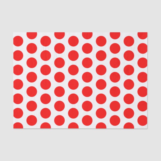 Red and White Large Polka Dot Tissue Paper (Front)
