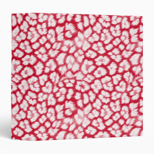 Red and white leopard print  binder