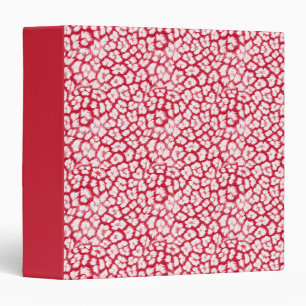 Red and white leopard print binder