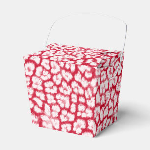 Red and white leopard print  favor box