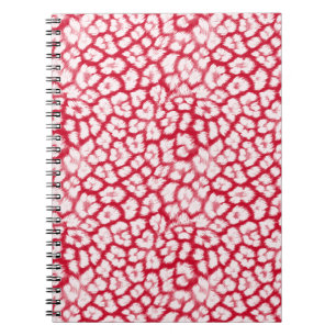 Red and white leopard print  notebook
