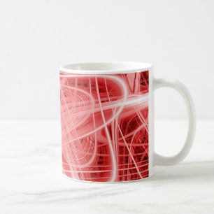 Red and white light trails coffee mug