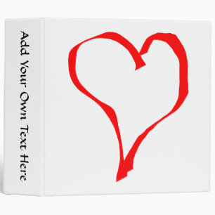 Red and White Love Heart Design. Binder