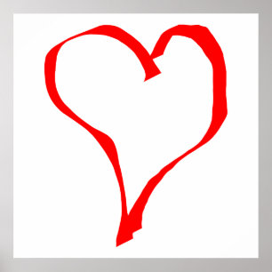 Red and White Love Heart Design. Poster