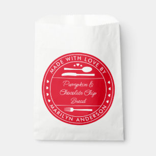 Red and White Made With Love Food Gift Bag