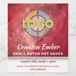 Red and White Marble Business Product Label