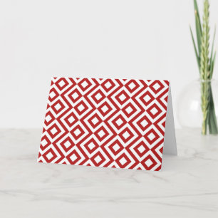 Red and White Meander Holiday Card
