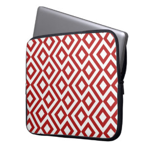 Red and White Meander Laptop Sleeve