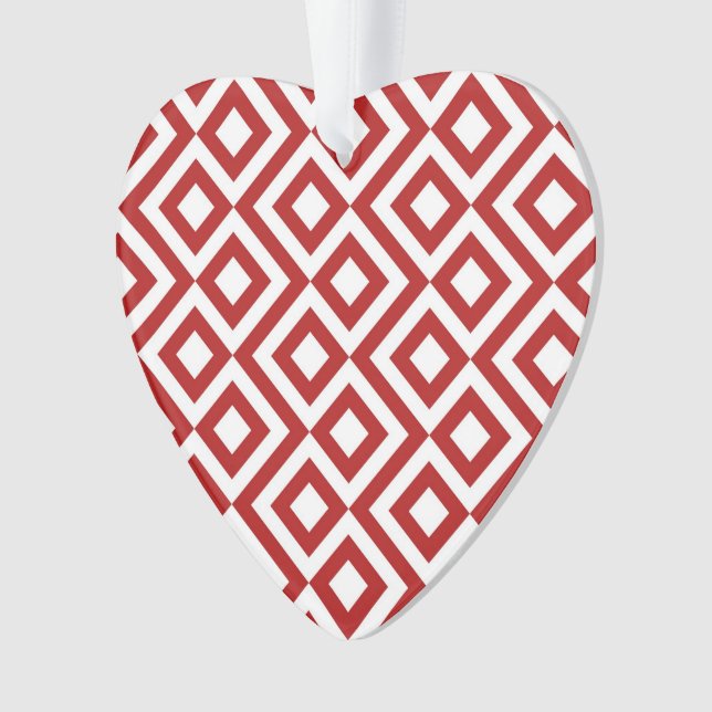 Red and White Meander Ornament (Front)