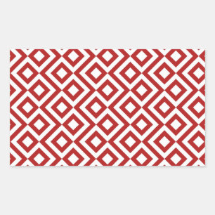 Red and White Meander Sticker