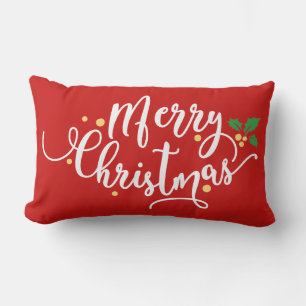 Red and White Merry Christmas Pillow