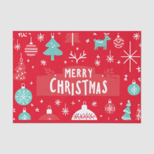 Red and white Merry Christmas Tissue Paper
