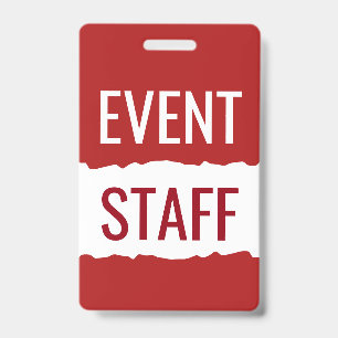 Red  And White Modern Event Staff Badges