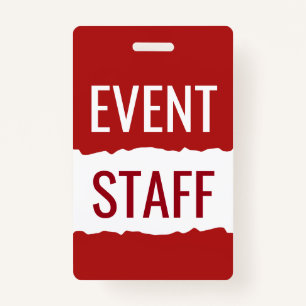 Red  And White Modern Event Staff Badges
