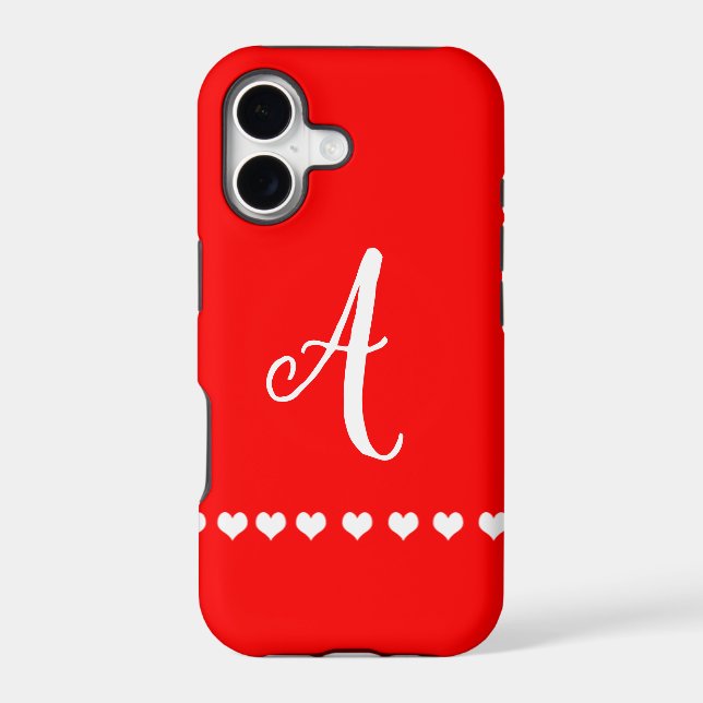 Red and White Monogram Initial (Back)