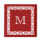 Red and White Monogrammed Stateroom Door Marker