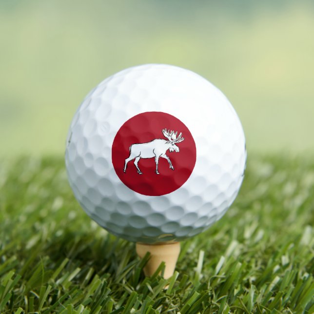 Red and White Moose Golf Balls (Insitu Tee)