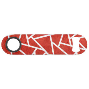Red and white mosaic pattern bar key