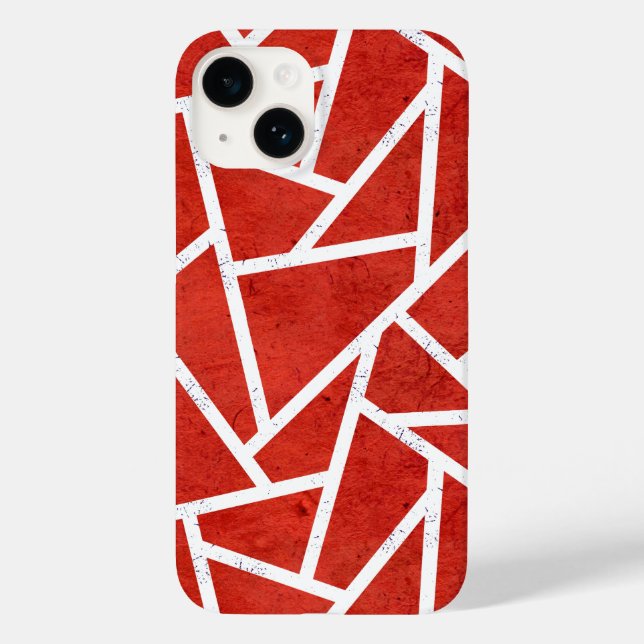 Red and white mosaic pattern Case-Mate iPhone case (Back)