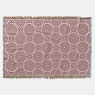 Red and White Nested Circular Pattern Throw Blanket