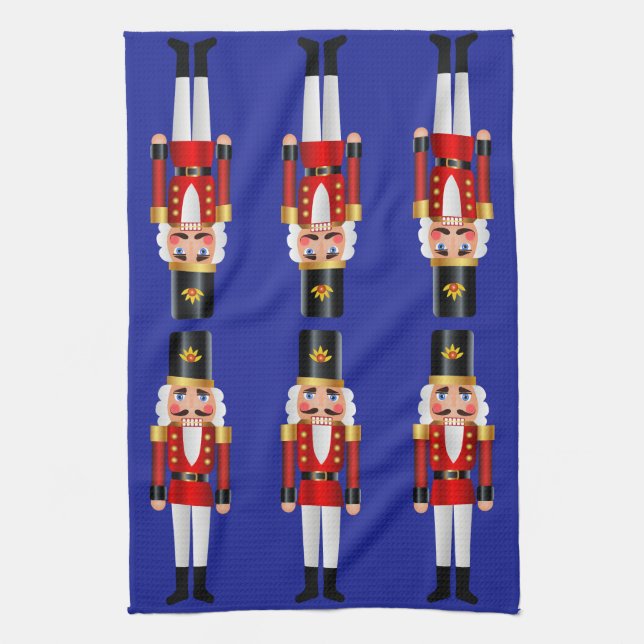 Red and White Nutcracker Kitchen Towel (Vertical)