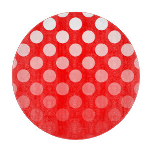 Red and White Ombre Polka Dots Cutting Board