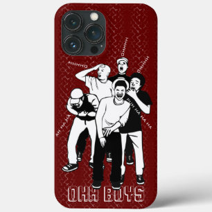 red and white on black LAUGHING OHH BOYS iPhone 13 Pro Max Case