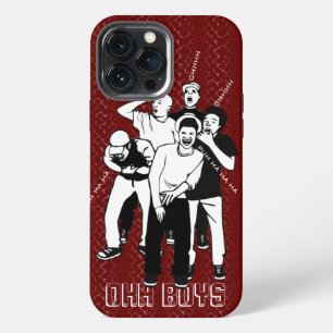 red and white on black LAUGHING OHH BOYS iPhone 13 Pro Max Case
