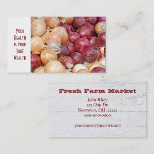 red and white onion bunch business card