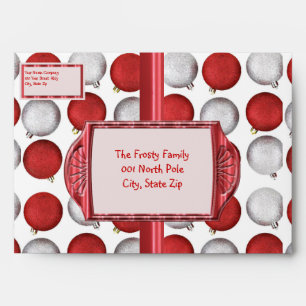 Red and White Ornaments Envelope