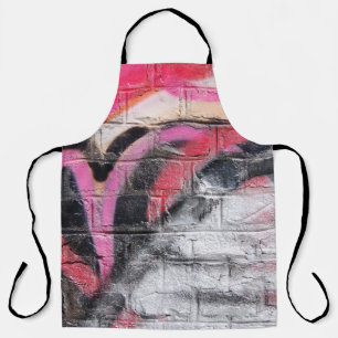 Red and white painted wall apron