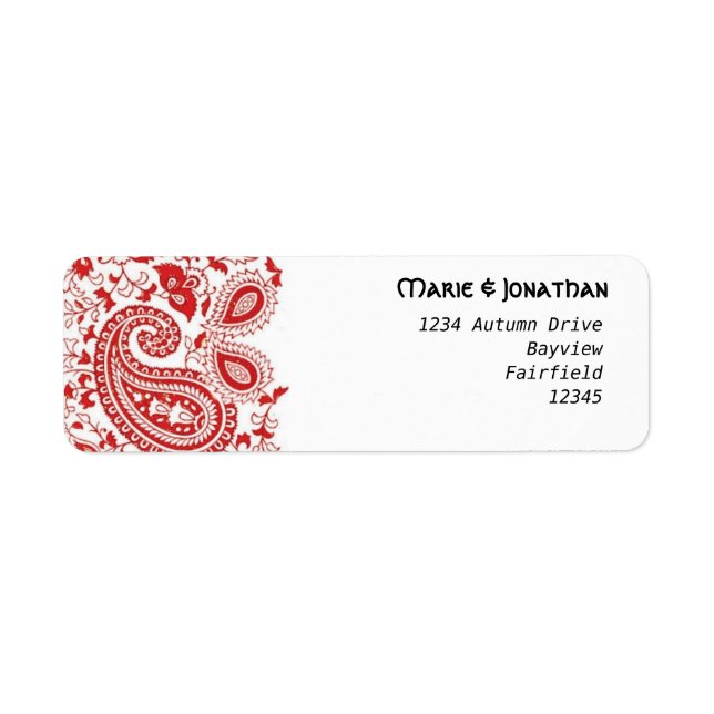 Red and white paisley wedding (Front)