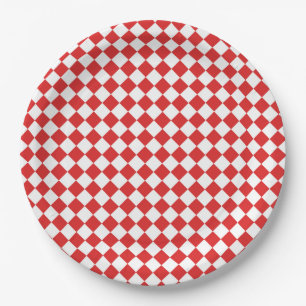 Red and White Paper Plate