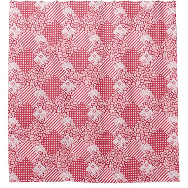  Red and white patchwork rustic (Front)