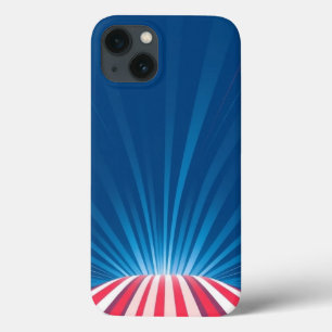 Red and White Path with Blue Rays Mobile iPhone 13 Case