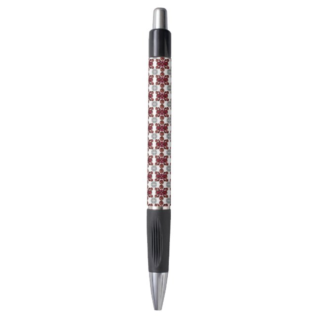 Red and White Pattern Pen (Front Vertical)