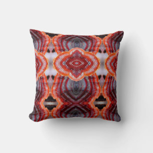 red and white pattern throw pillow