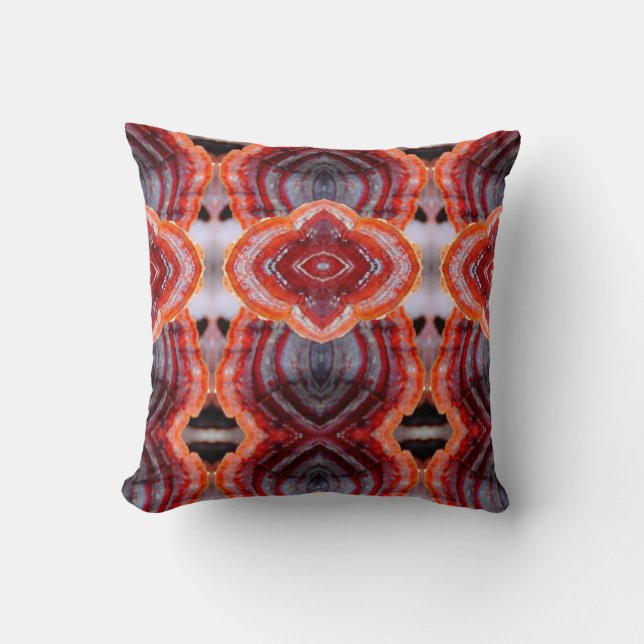 red and white pattern throw pillow (Front)