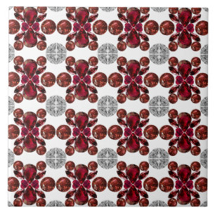 Red and White Pattern Tile