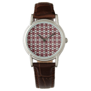 Red and White Pattern Watch