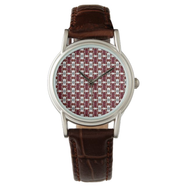 Red and White Pattern Watch (Front)