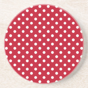 Red and White Peas Pattern Coaster