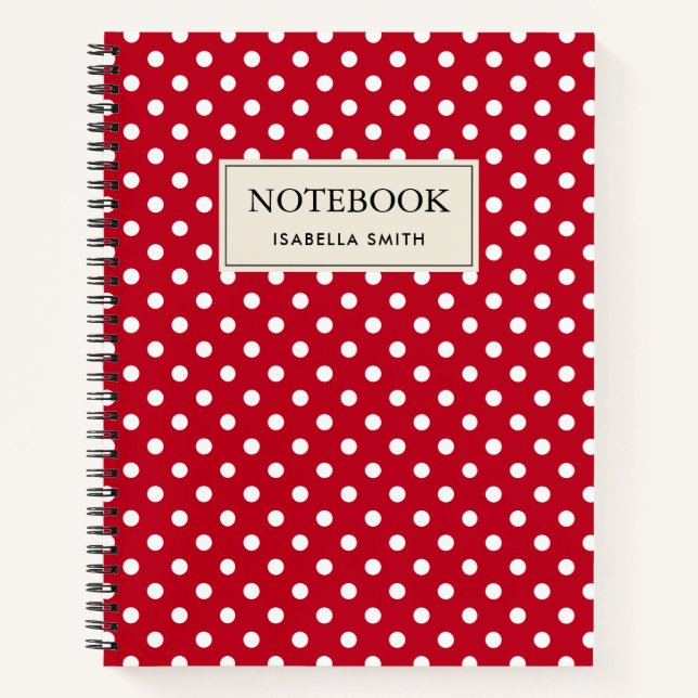 Red and White Peas Pattern Notebook (Front)